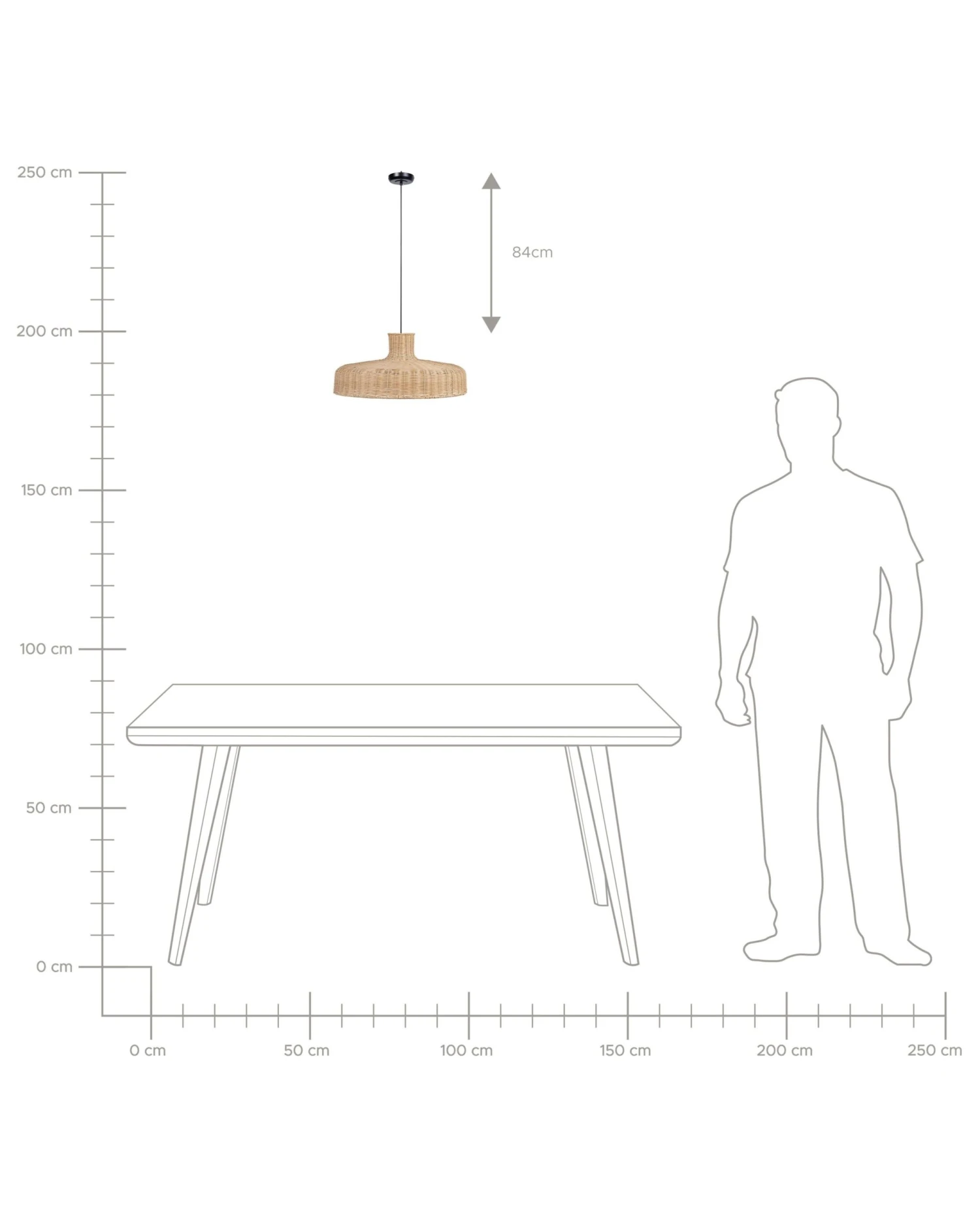 Riippuvalaisin Rottinki Luonnonväri TAMARIN - Image 8