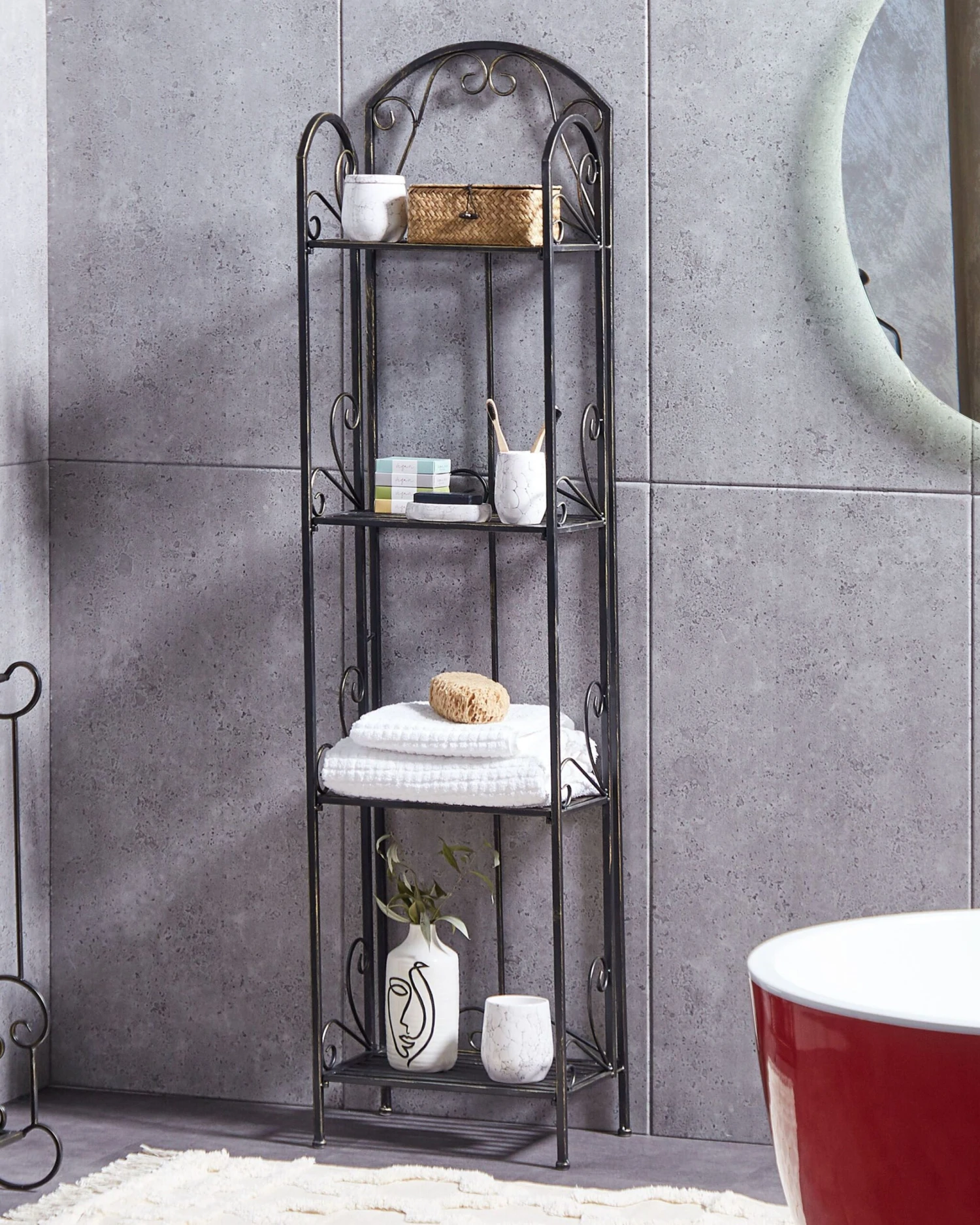 Musta Rautainen 4-tasoinen Hylly VALDIVIA 2 Musta Rautainen 4-tasoinen Hylly VALDIVIA - Image 2