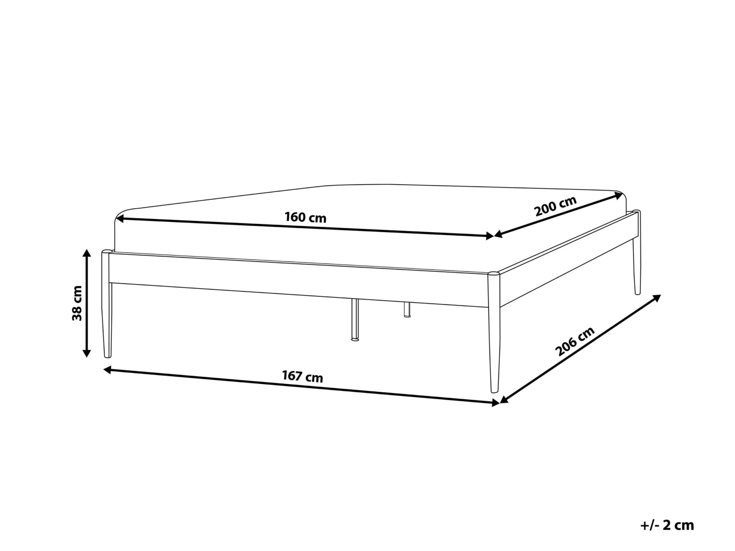 Parisänky Metalli Musta 160 X 200 Cm VAURS - Image 8