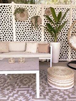 4-istuttava Ulkosohvaryhmä Alumiini Vasenk. Valkoinen/ruskea BORELLO -Beliani undef src sa picid 828303 type whitesh image