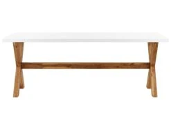 8-istuttava Ulkoruokailuryhmä Penkeillä Ja Jakkaroilla Valkoinen OLBIA -Beliani undef src sa picid 829735 type whitesh image