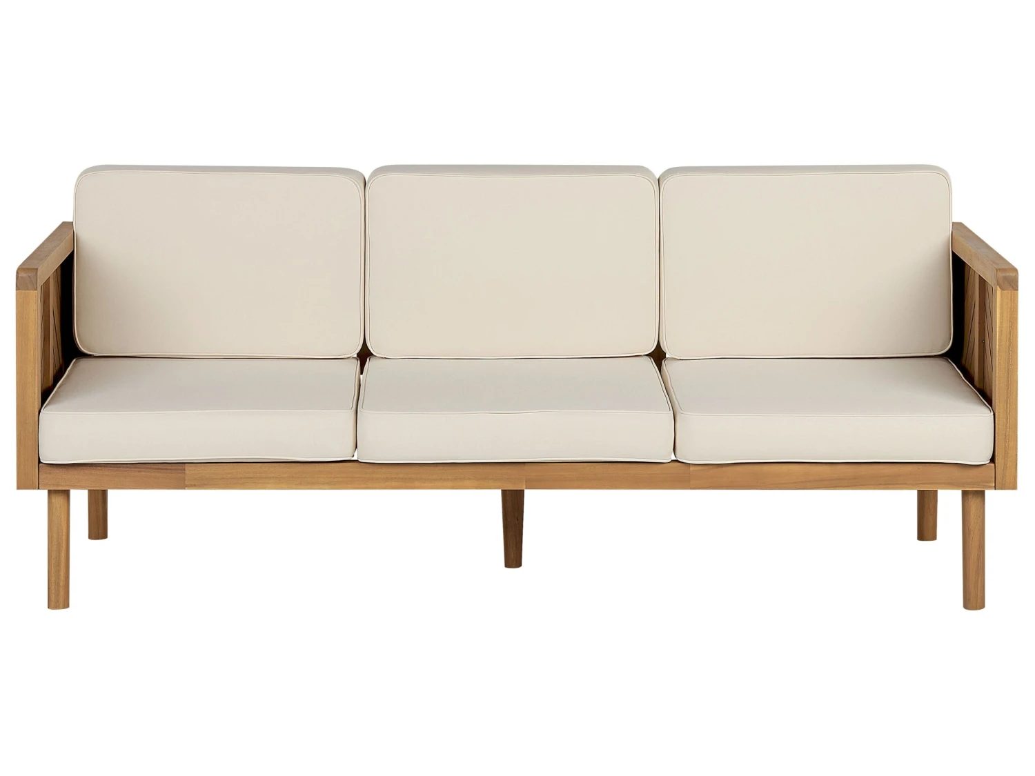 5-istuttava Ulkosohvaryhmä Sohvapöytä Akasiapuu Valkoinen BARATTI - Image 7