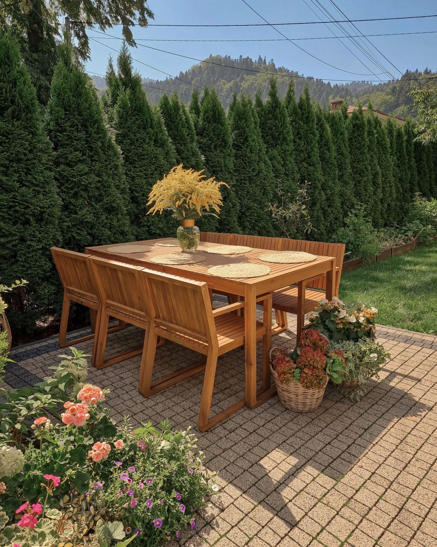 6-istuttava Ulkoruokailuryhmä Vaalea Akasiapuu SASSARI - Image 6