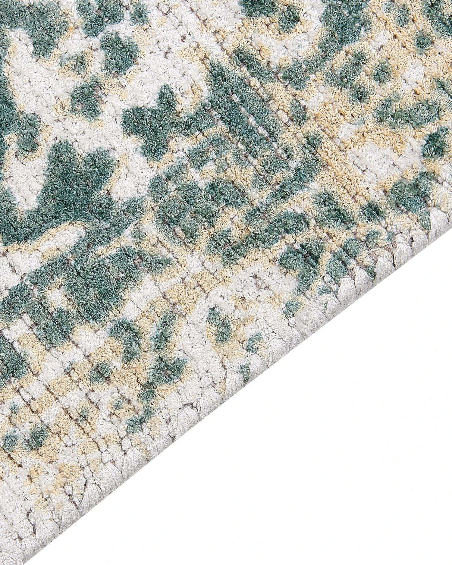 Matto Viskoosi Vaalea Beige/vihreä BOYALI Useita Kokoja - Image 4