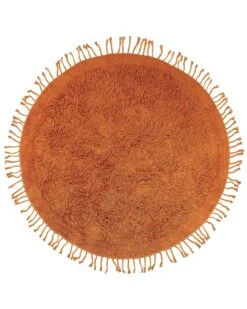 Pyöreä Matto Puuvilla Oranssi ⌀ 140 Cm BITLIS -Beliani undef src sa picid 837865 type whitesh image