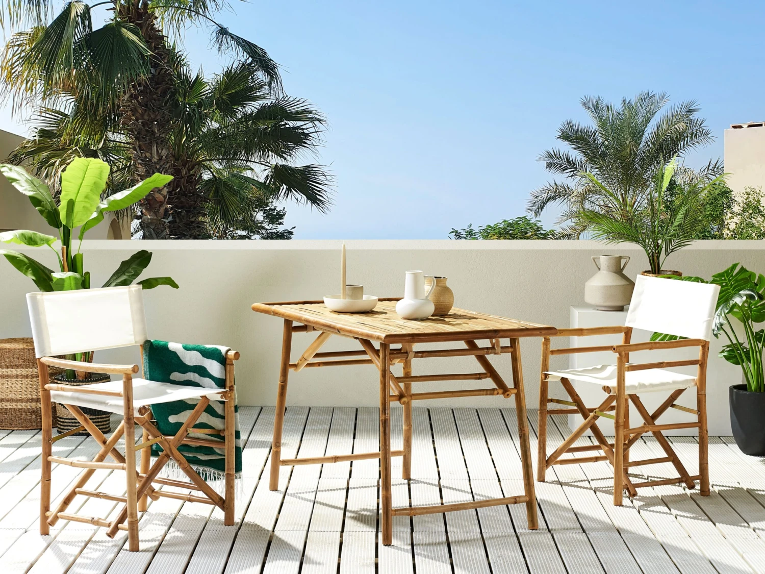 Puutarhapöytä Bambu Vaalea Puu 120 Cm MOLISE - Image 2