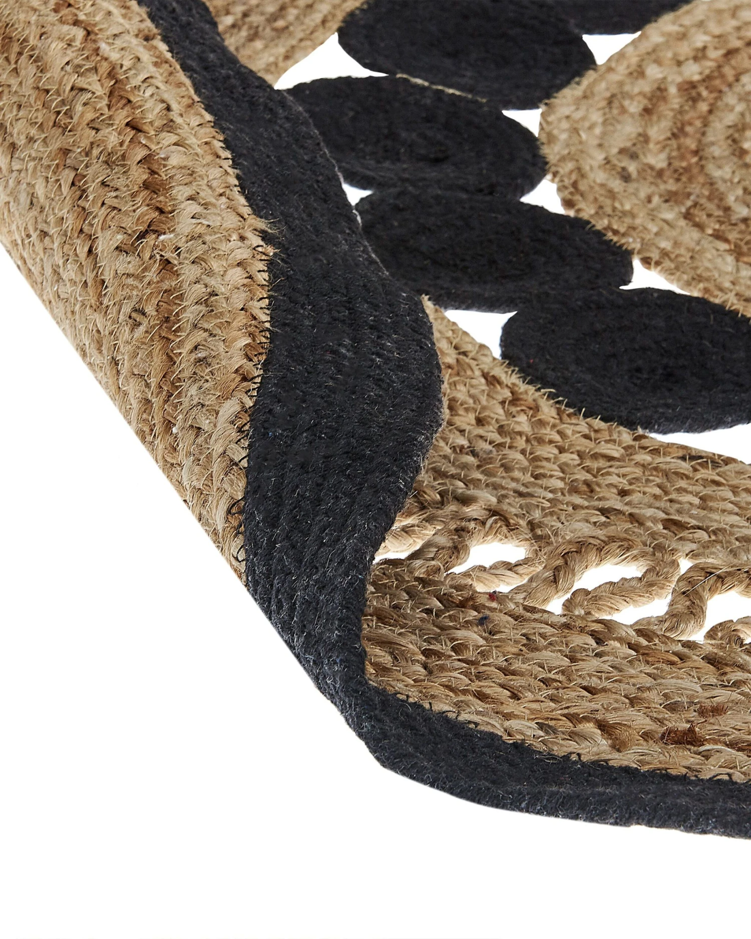 Pyöreä Matto Juutti Beige/musta ⌀ 120 Cm YOZGAT - Image 4