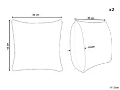 Koristetyyny Kangas Vaalea Beige 45 X 45 Cm 2 Kpl PILEA -Beliani undef src sa picid 839917 type whitesh image