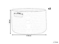 Puuvillakori Pastellipinkki ⌀ 30 Cm 2 Kpl CHINIOT -Beliani undef src sa picid 840575 type whitesh image