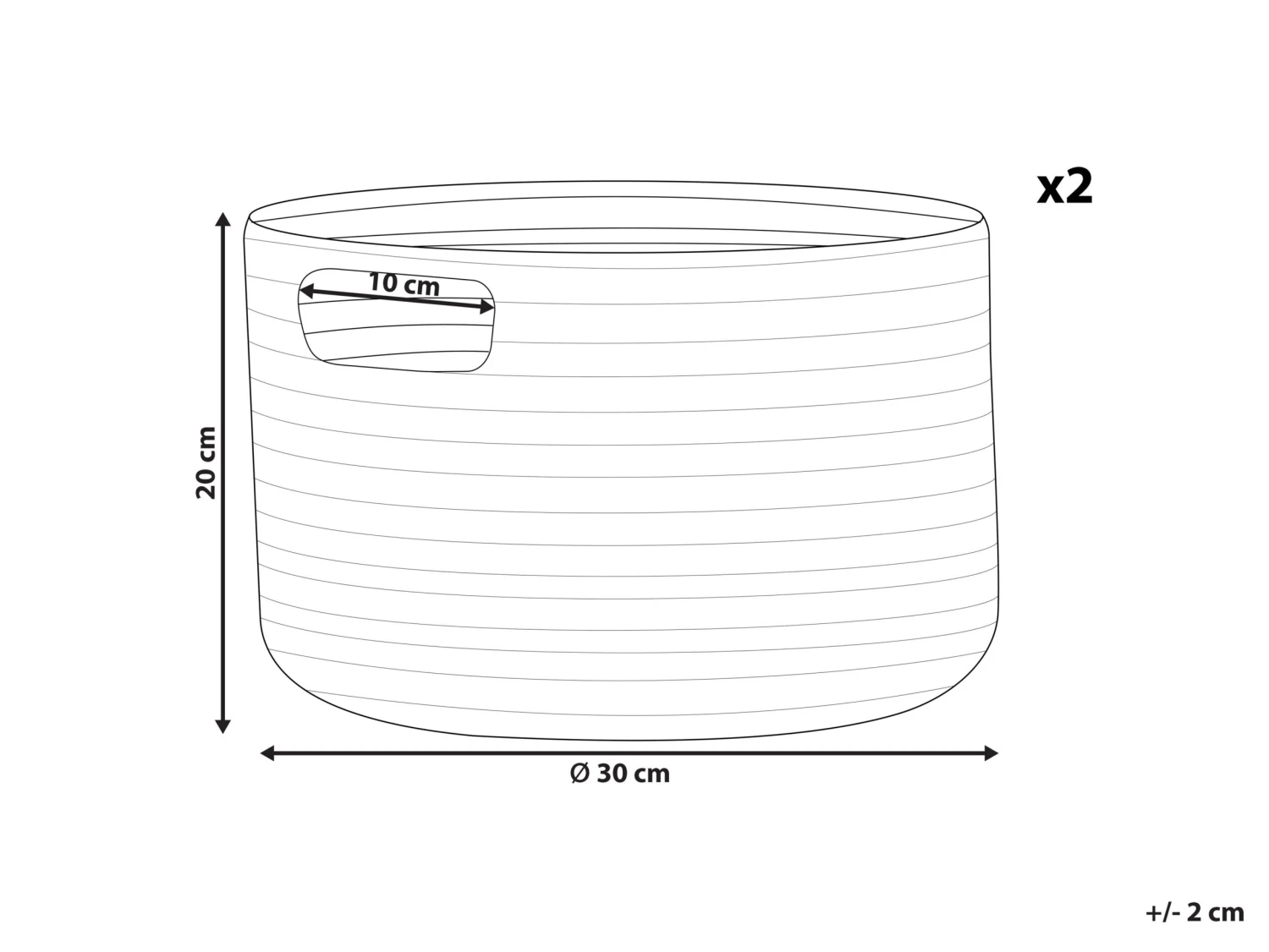 Puuvillakori Vaaleansininen ⌀ 30 Cm 2 Kpl CHINIOT - Image 7