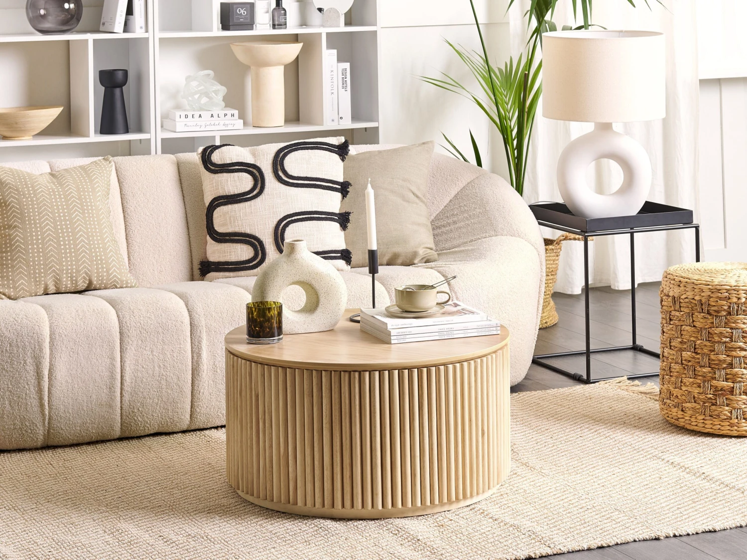 Sohvapöytä Säilytystila Vaalea Puu KIRKWOOD - Image 2