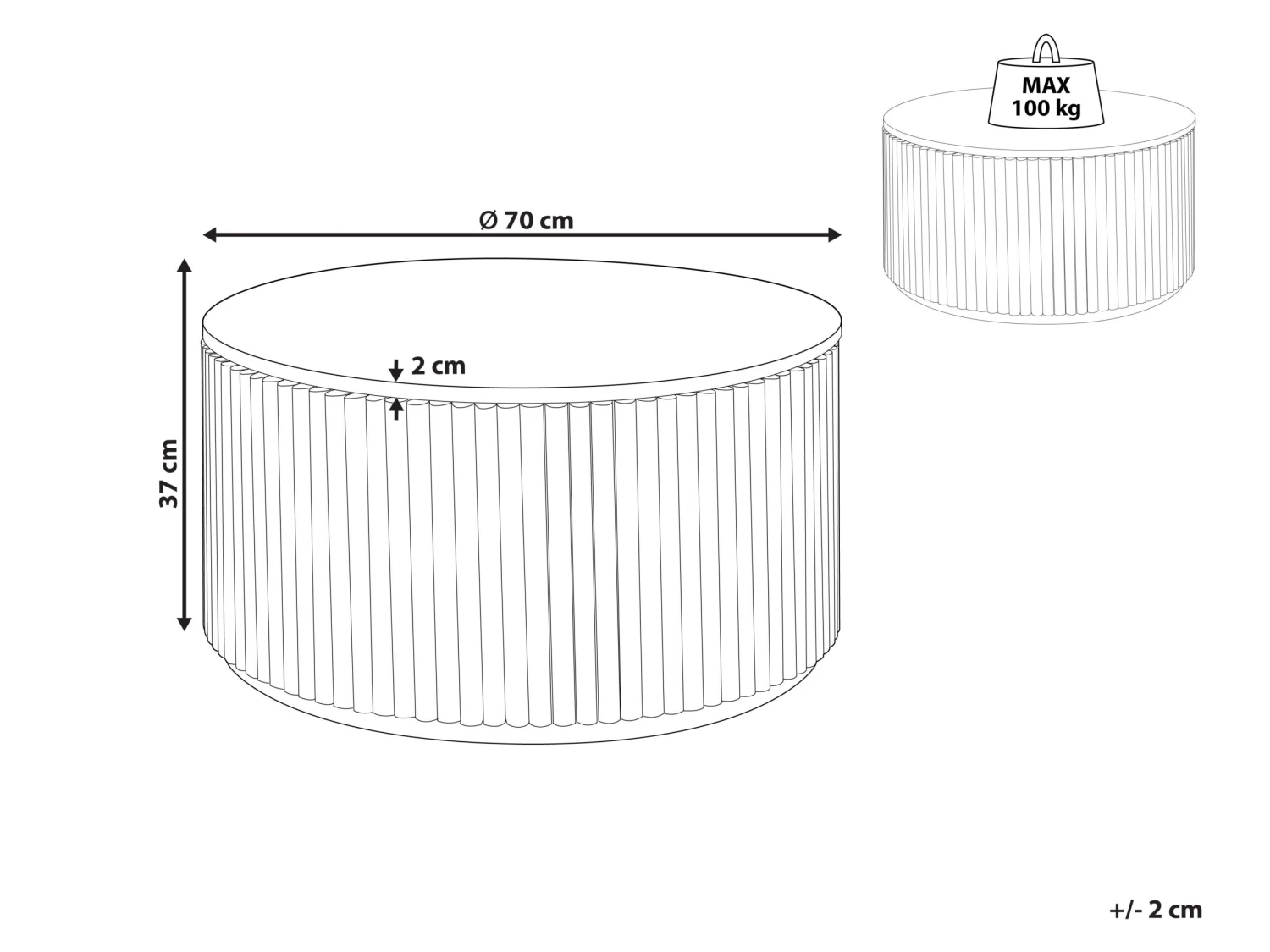 Sohvapöytä Säilytystila Vaalea Puu KIRKWOOD - Image 10
