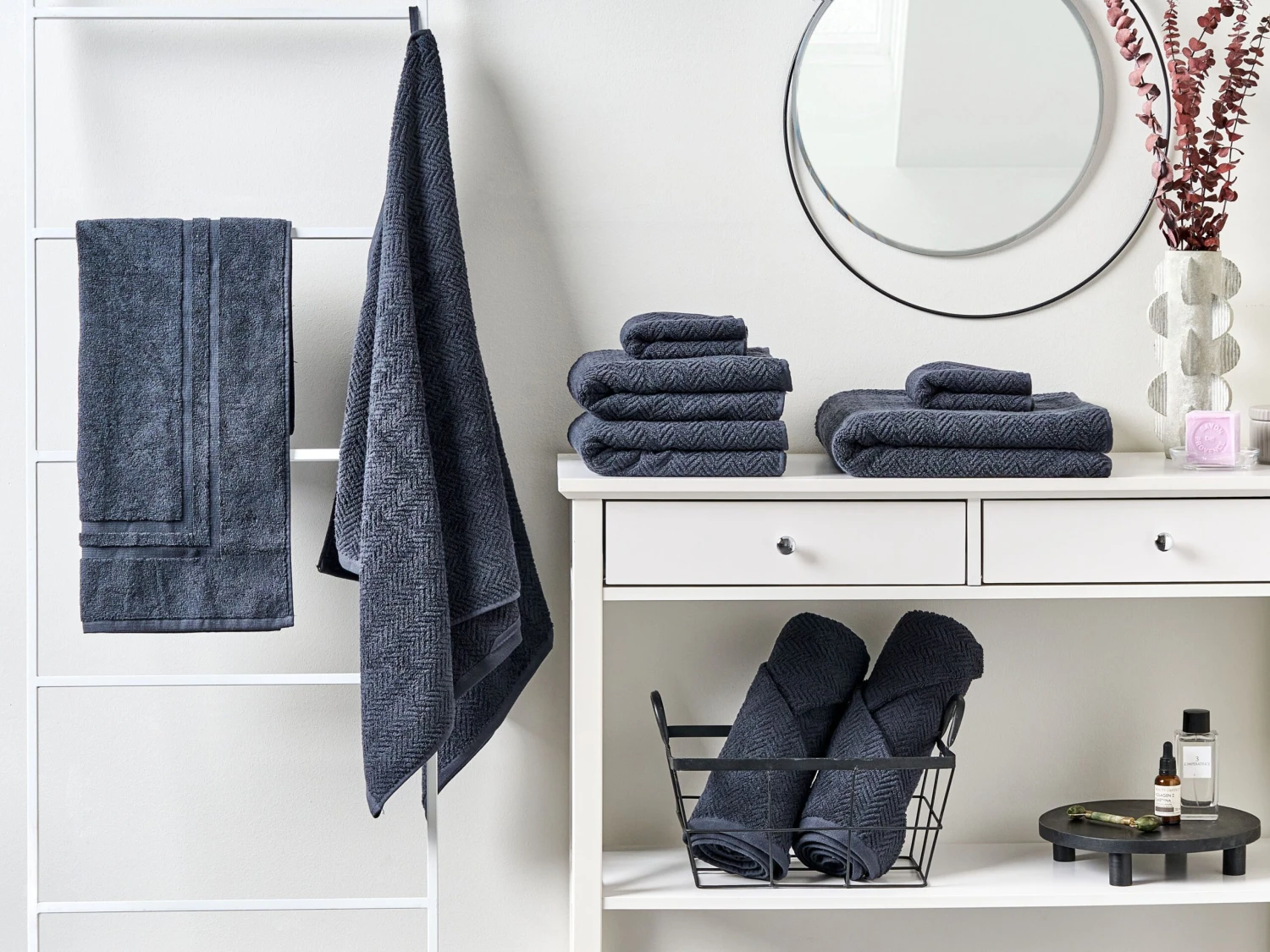 Pyyhesetti Puuvilla Tummansininen 9 Kpl MITIARO - Image 2