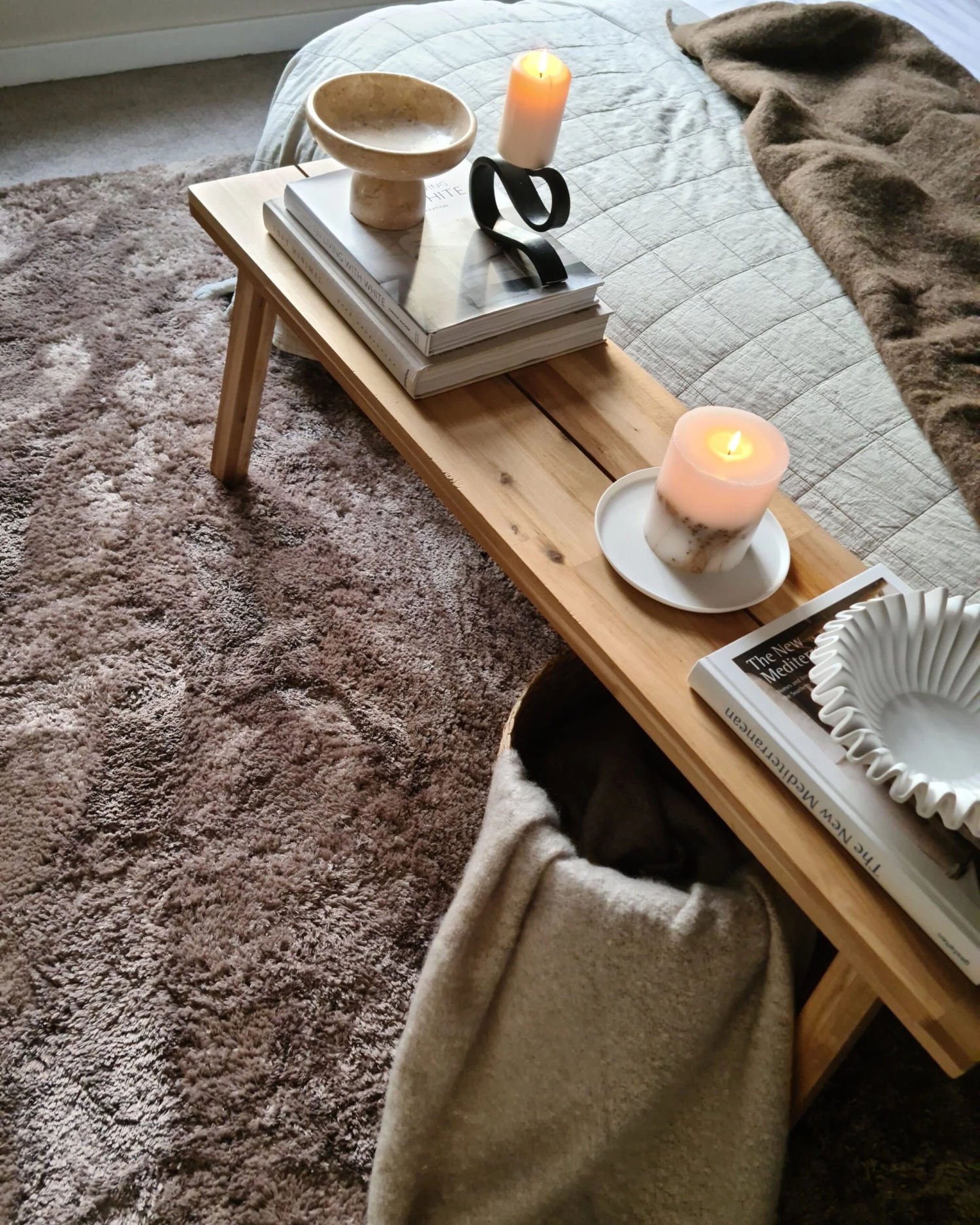 Matto Kangas Vaaleanruskea EVREN Useita Kokoja 4 Matto Kangas Vaaleanruskea EVREN Useita Kokoja - Image 4