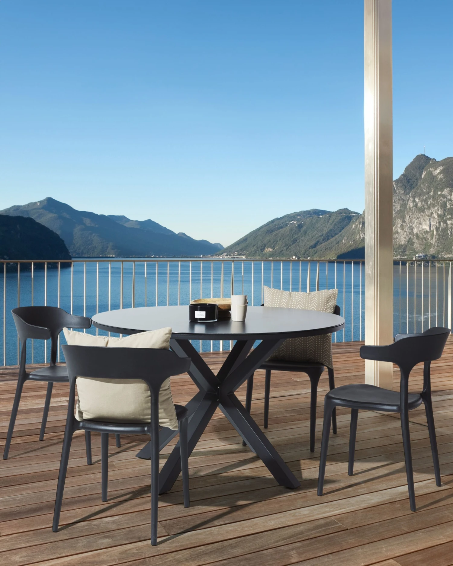 Tuoli Muovi Musta 4 Kpl GUBBIO 2 Tuoli Muovi Musta 4 Kpl GUBBIO - Image 2