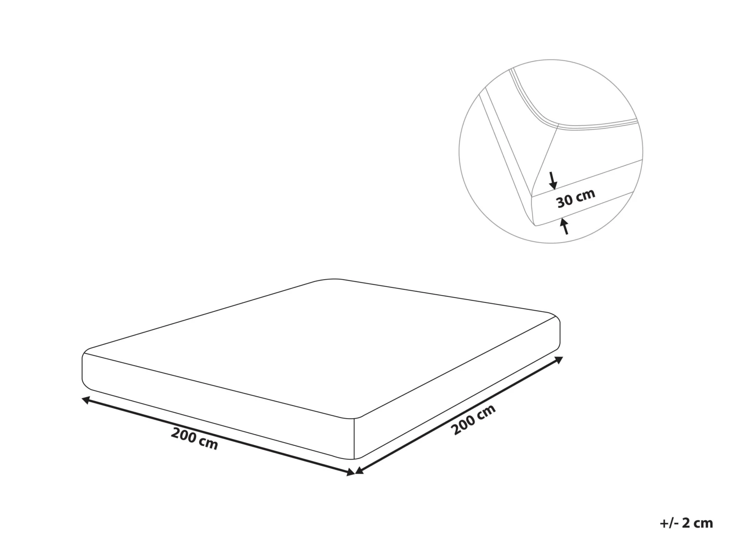 Puuvillalakana Muotoonommeltu Musta JANBU Useita Kokoja - Image 6