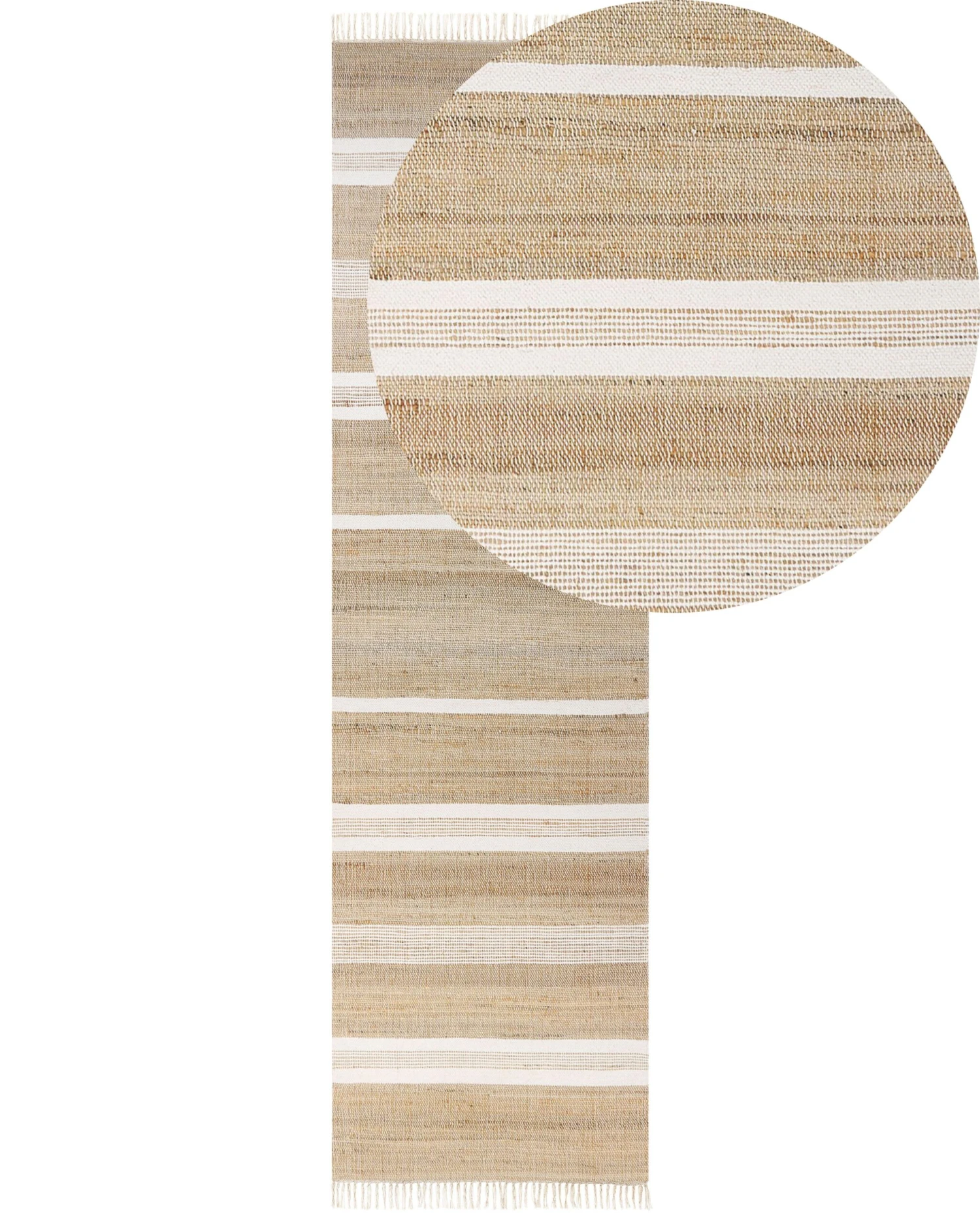 Matto Juutti Beige/valkoinen TALPUR Useita Kokoja 1 Matto Juutti Beige/valkoinen TALPUR Useita Kokoja