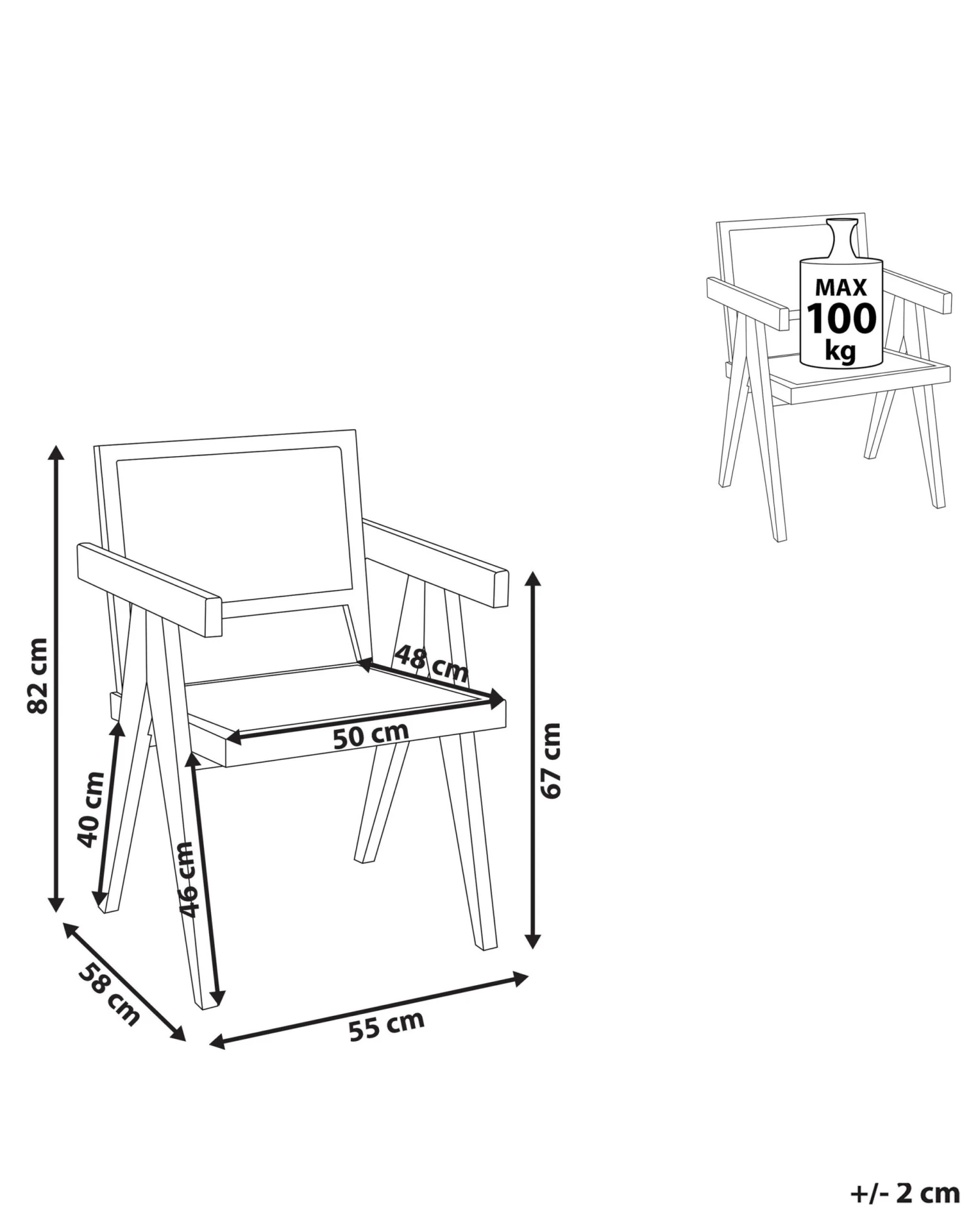 Tuoli Mahonki/rottinki Vaalea Puu/musta WESTBROOK - Image 9