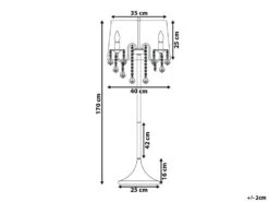 Lattiavalaisin 3 Polttimoa Metalli Valkoinen EVANS -Beliani undef src sa picid 850437 type whitesh image