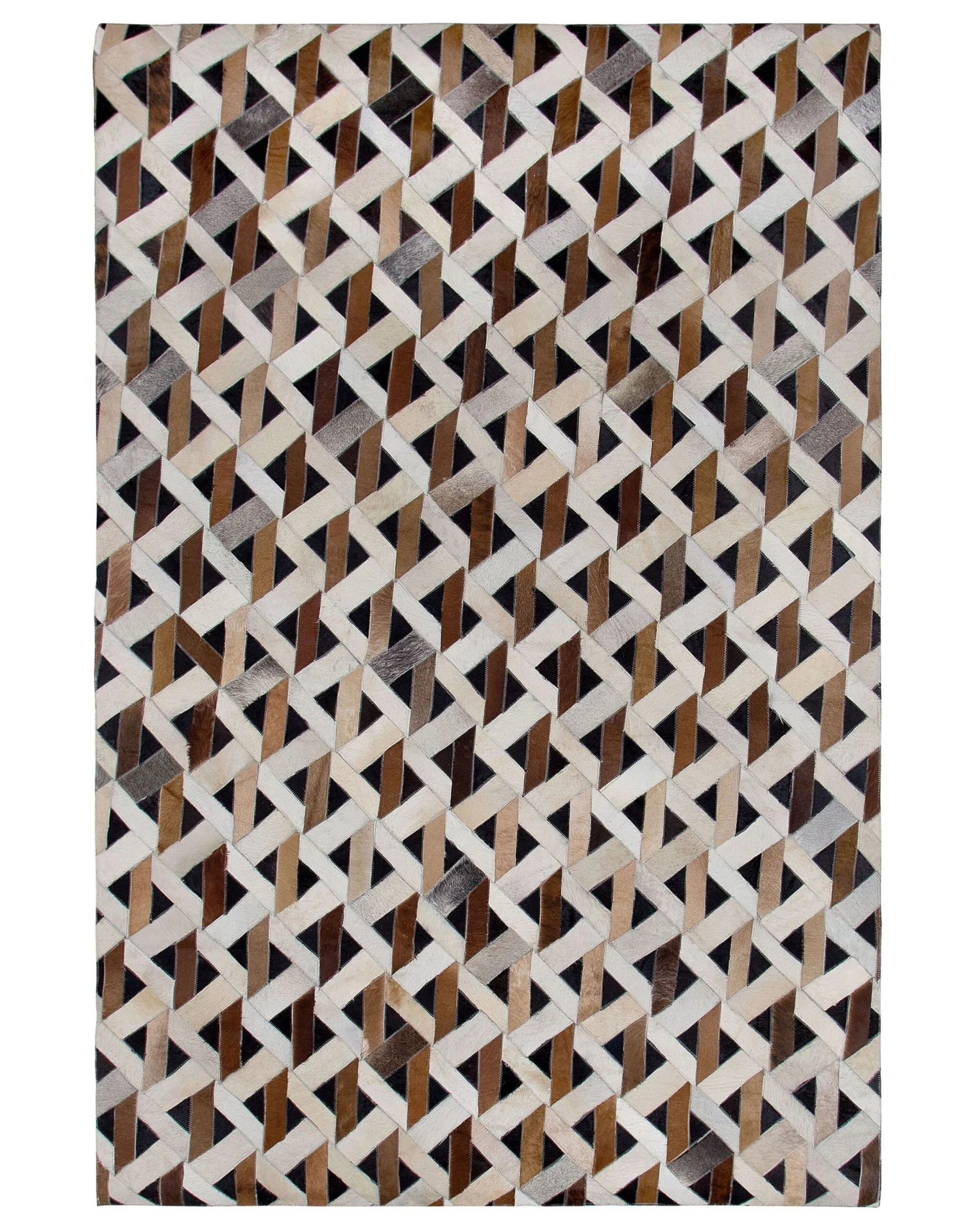 Matto Nahka Ruskea/harmaa TUGLU Useita Kokoja 4 Matto Nahka Ruskea/harmaa TUGLU Useita Kokoja - Image 4