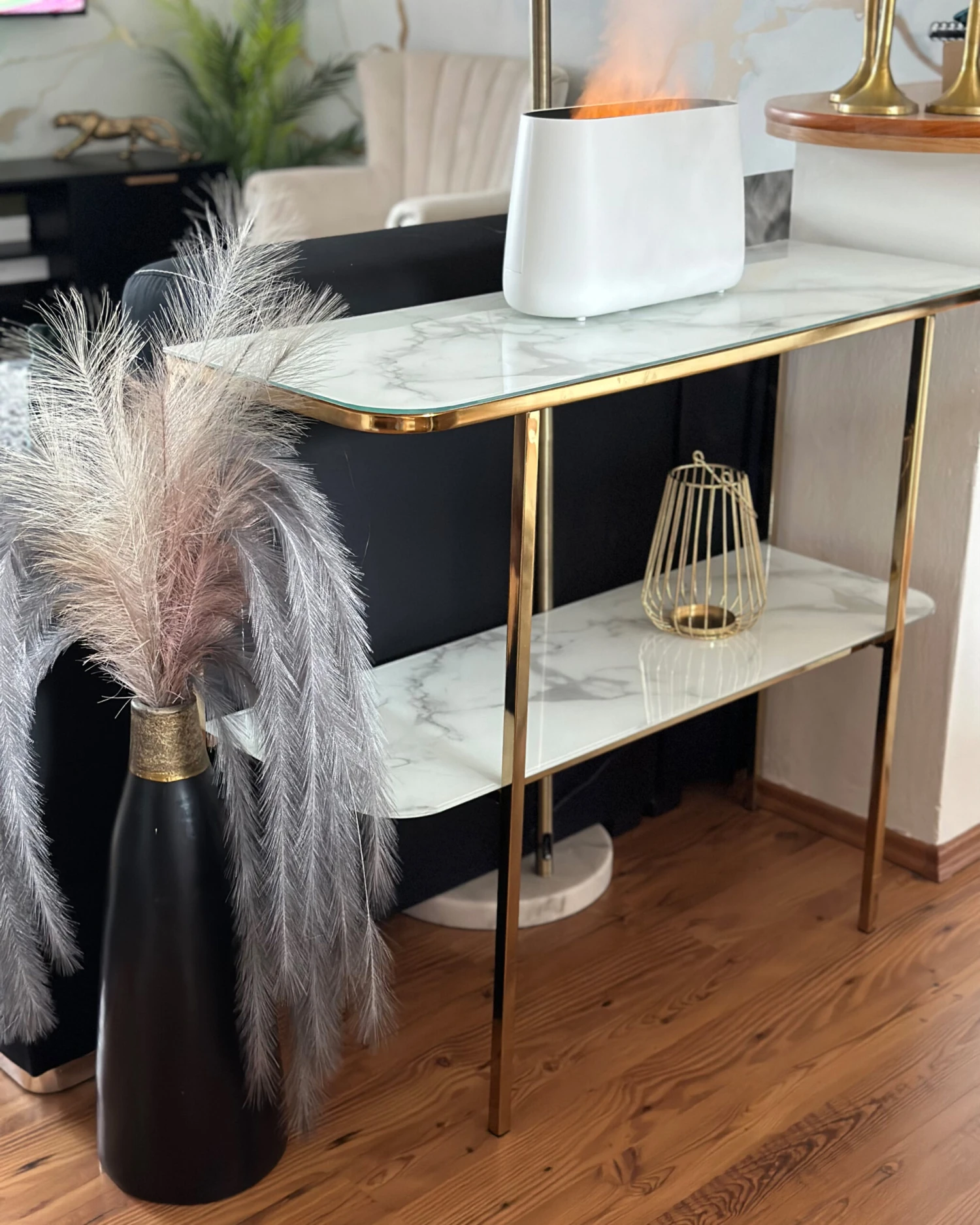 Konsolipöytä Teräs Marmorikuvio Valkoinen/kulta CALVERT 3 Konsolipöytä Teräs Marmorikuvio Valkoinen/kulta CALVERT - Image 3