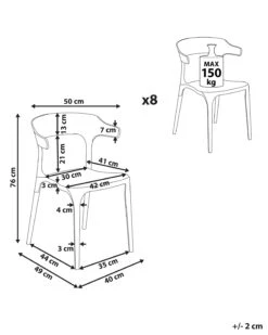 Tuoli Muovi Hiekanruskea 8 Kpl GUBBIO -Beliani undef src sa picid 853002 type whitesh image