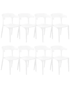 Tuoli Muovi Valkoinen 8 Kpl GUBBIO